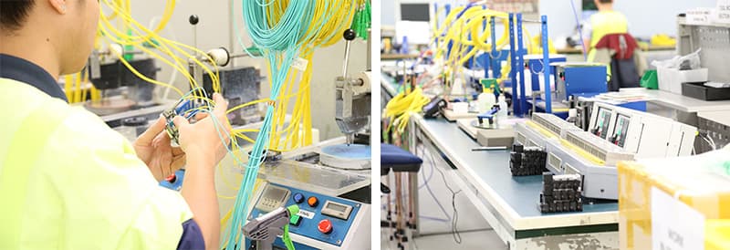 Inside WBT's state of the art optic fibre termination facility