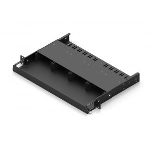 1RU high density modular patch panel, 4 slots, standard version, black, 21 inch